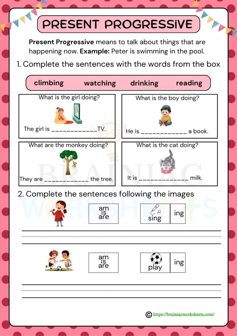 English worksheet for class 2