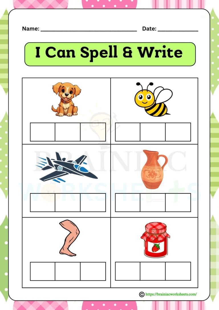 ukg English worksheet