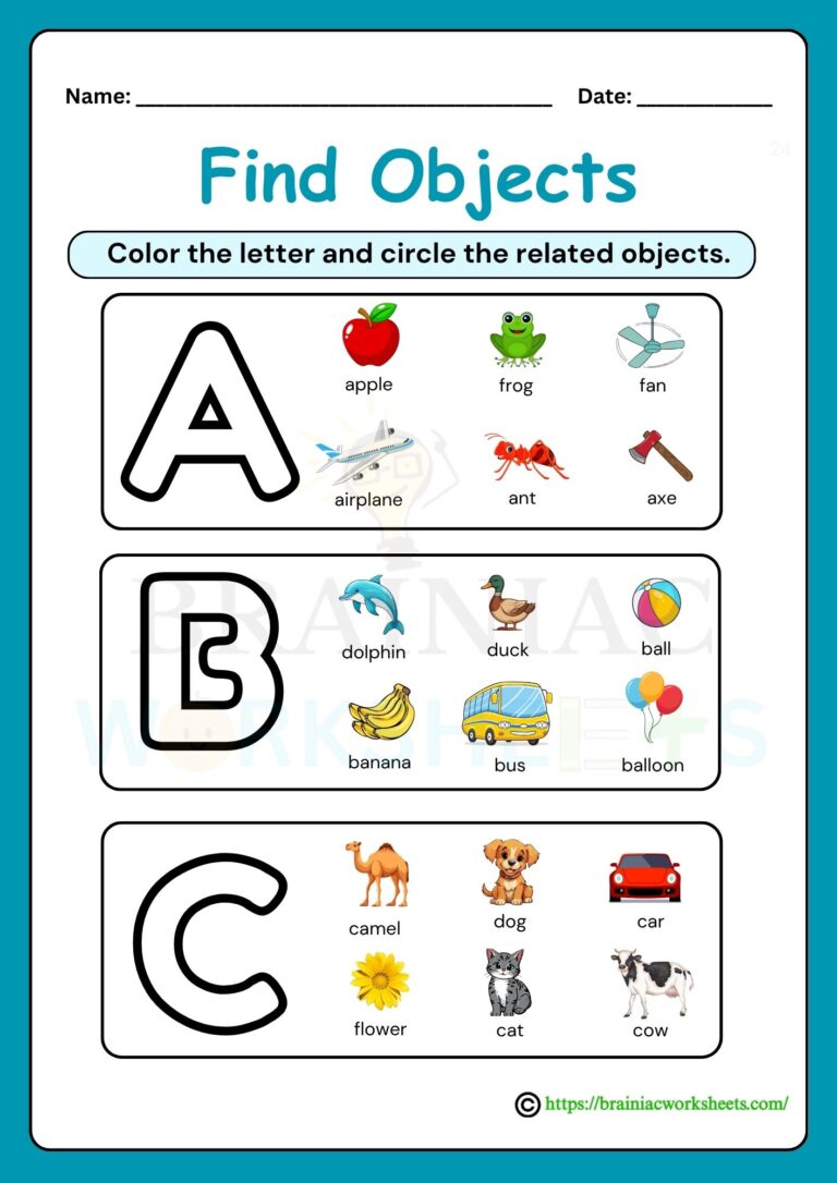 lkg English worksheet