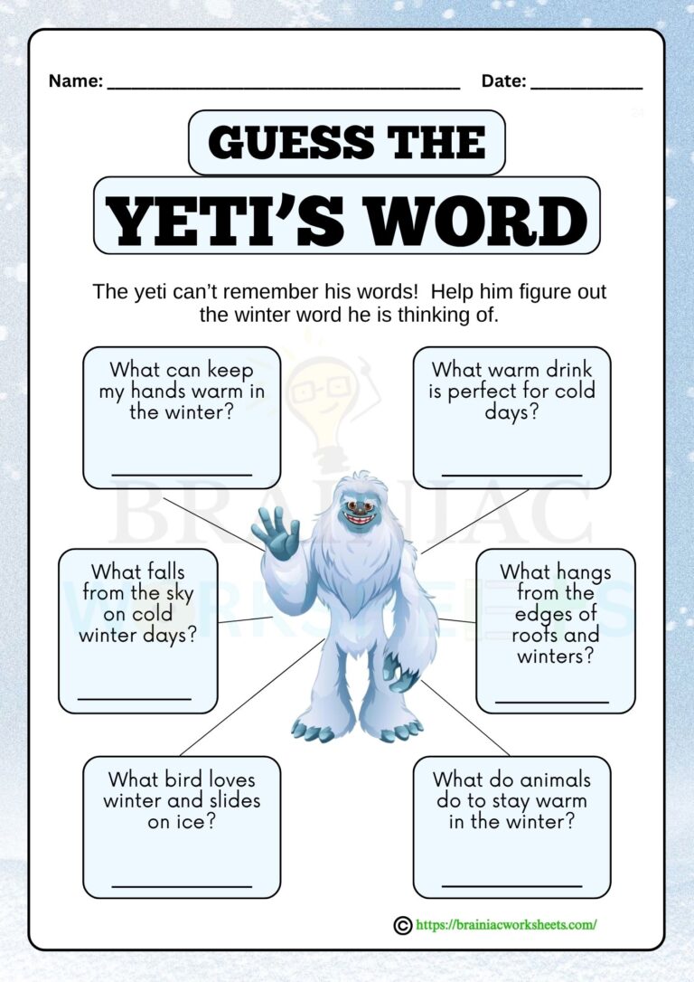 English worksheet for class 2