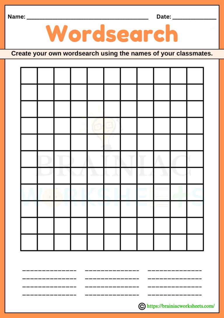 English worksheet for class 4