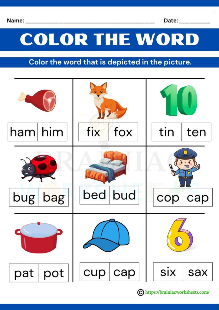 ukg English worksheet