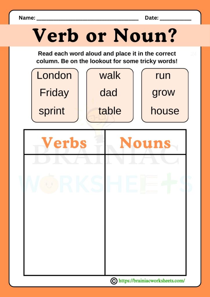English worksheet for class 2